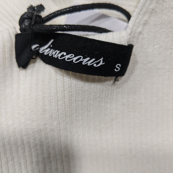 Olivaceous Ribbed Crop Top White S - Picture 8 of 8